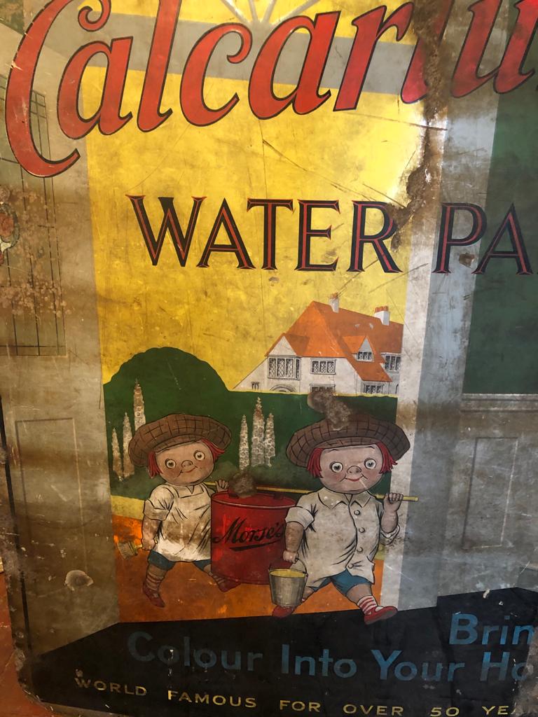 A VERY RARE AND ORIGINAL 'MORSES CALCARIUM WATER PAINT' ENAMELLED ADVERTISING SIGN Possibly the - Image 9 of 16