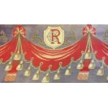 AN EARLY 20TH CENTURY SILK SCREEN PRINT OF ROYAL COMMEMORATIVE BUNTING Bearing the Royal cypher of