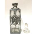HOCHENG, AN EARLY 20TH CENTURY CHINESE PEWTER OVERLAID GLASS DECANTER Having floral decoration,