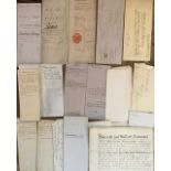 A COLLECTION OF TWENTY-TWO 18TH CENTURY AND LATER, DEBENTURES AND WILLS Including the will of Thomas