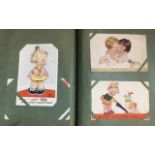 MABEL LUCY ATWELL, AN EARLY 20TH CENTURY POSTCARD ALBUM Picture cards of comical children. (approx