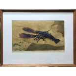 LESLIE G. DAVIE, 20TH CENTURY ARTIST PROOF Still life, lobster on board signed, dated, framed. (