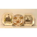 THREE ORIGINAL COMMEMORATIVE POTTERY PLATES Victorian, Gladstone and Disraeli. (25cm)