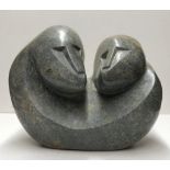 DAMIEN MANUHWA, ZIMBABWEAN, 1952 - 2008, SERPENTNE STOE Titled 'Togetherness'. (h 33cm x w 46cm)