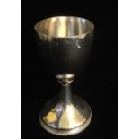 A GEORGIAN IRISH SILVER CHALICE Plain design with beaded edge and gilt interior, hallmarked Joseph