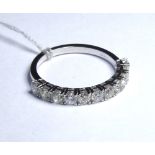 AN 18K WHITE GOLD RING Set with eleven round cut diamonds 0.9ct (size M). weight approx 2.5gm.