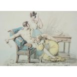 AFTER PAUL-MARC-JOSEPH CHENAVARD, 1807 - 1895, A SET OF FOUR MODERN EROTIC PRINTS Titled 'Blowing