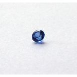 A ROYAL BLUE ROUND BRILLIANT CUT NATURAL SAPPHIRE Complete with PGTL certificate. (weight 0.50ct) (