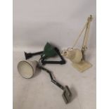 THREE VINTAGE ANGLEPOISE LAMPS To include Herbert Terry & Sons.