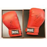 A PAIR OF CASED AUTOGRAPHED LONSDALE BOXING GLOVES Hand signed by Sylvester Stallone and Dolph
