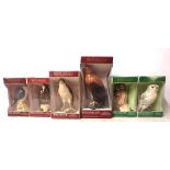 A COLLECTION OF FIVE WHYTE AND MACKAY ROYAL DOULTON FIGURAL WHISKY DECANTERS Series Scottish birds