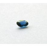 A ROYAL BLUE OVAL BRILLIANT CUT NATURAL SAPPHIRE Complete with PGTL certificate. (weight 0.56ct) (