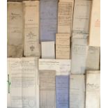 A COLLECTION OF TWENTY 19TH CENTURY INDENTURES AND WILLS Including condition of sale of St. Ebbes,