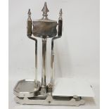 A LARGE SET OF EARLY 20TH CENTURY CHROME AND CERAMIC PLATFORM SCALES Bearing engraved monogram 'Co-