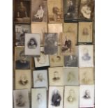 A COLLECTION OF TWENTY-FIVE VICTORIAN PHOTOGRAPHIC CABINET DE VISITE CARDS Various portraits. (