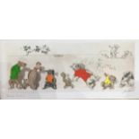 BORIS O'KLEIN, 1893 - 1985, A SET OF EIGHT HAND COLOURED ETCHINGS OF COMICAL DOGS Each hand signed