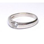 AN 18CT WHITE GOLD SOLITAIRE RING SET WITH (size P). (round cut diamond .50ct) (weight approx 5g)