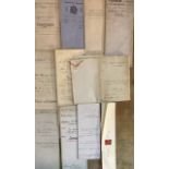 A COLLECTION OF ELEVEN 19TH CENTURY INDENDENTURES AND WILLS Including Abstract of Deeds.