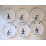 JIMBOART, A SET OF EIGHTEEN 20TH CENTURY CAKE PLATES Each decorated with a comical mouse. (approx