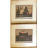 A PAIR OF EARLY 20TH CENTURY SEPIA ENGRAVINGS Church ruins indistinctly signed, framed and
