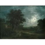 SEBASTIAN PETHER, 1790 - 1844, 19TH CENTURY OIL ON CANVAS Poachers in a moonlit landscape,