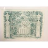 DAVID GENTLEMAN, B. 1930, LITHOGRAPH PRINT Titled 'Ickworth', bearing CCA Gallery, London label