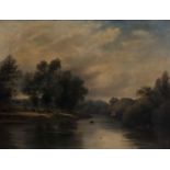 HOWARD GULL STORMONT, 1844 - 1923, OIL ON CANVAS Riverside landscape, signed, dated 1889, gilt