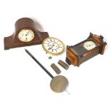 A COLLECTION OF THREE 19TH AND 20TH CENTURY CLOCKS To include Vienna wall clock movement and