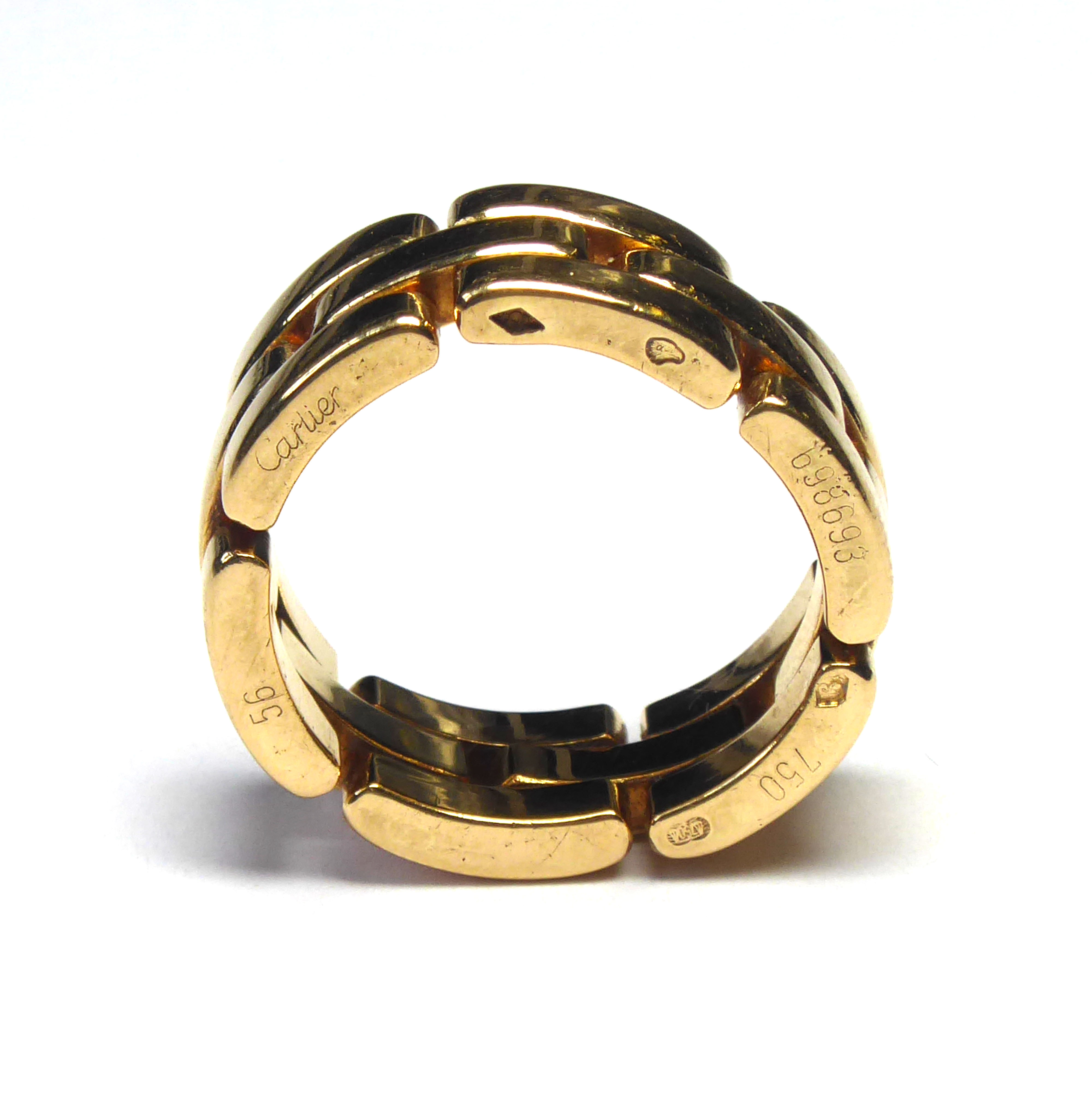 CARTIER, 'MAILLON PANTHÈRE', AN 18CT GOLD GEOMETRIC FORM WEDDING BAND Marked to outer edge (size M/ - Image 4 of 10
