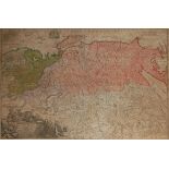 JOHANNIS BAPTISTA HOMANNI, AN EARLY 18TH CENTURY HAND COLOURED ENGRAVING, MAP OF RUSSIA Titled '
