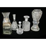 A COLLECTION OF 20TH CENTURY CUT LEAD CRYSTAL GLASS WARE Comprising four baluster form with