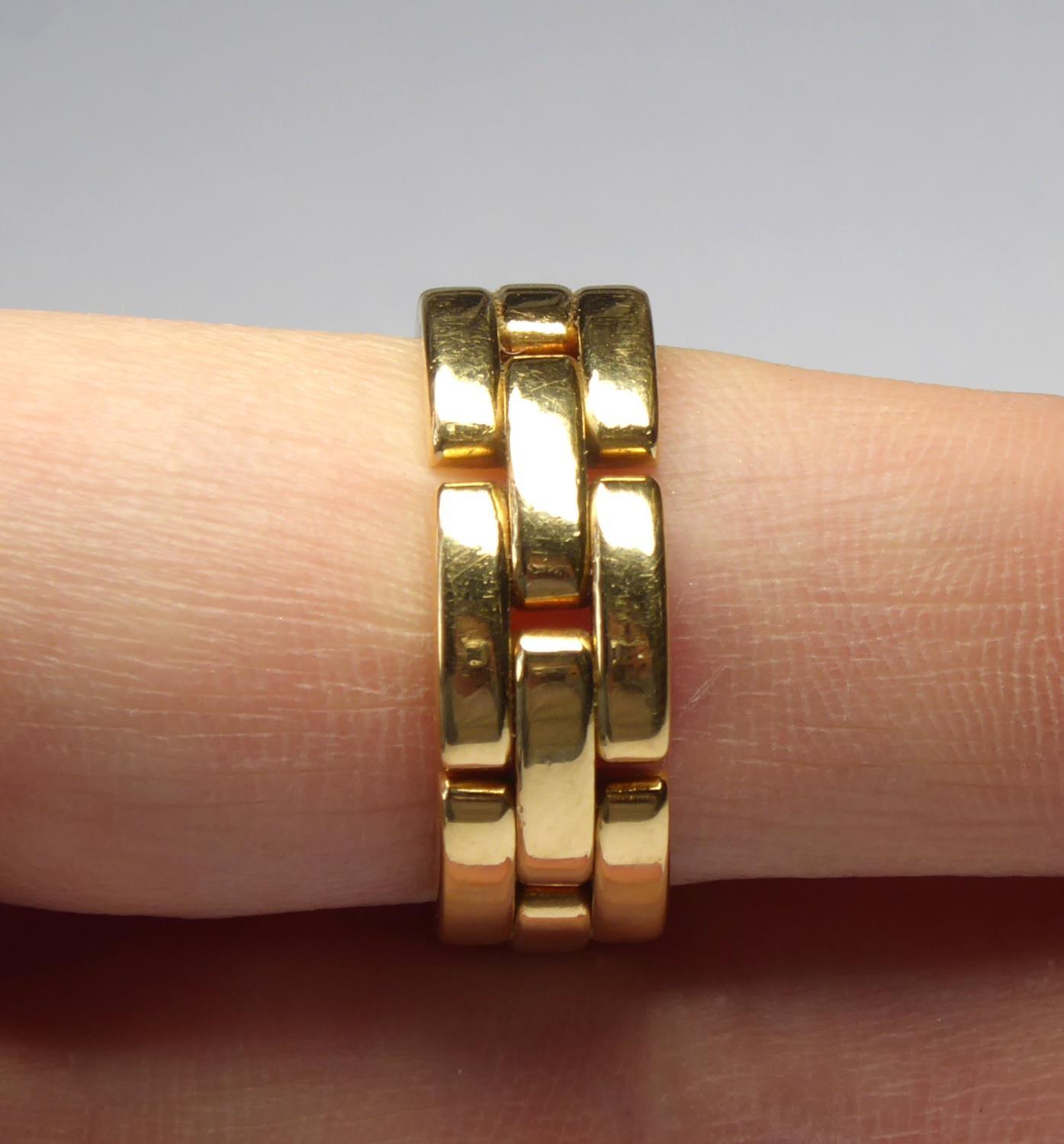 CARTIER, 'MAILLON PANTHÈRE', AN 18CT GOLD GEOMETRIC FORM WEDDING BAND Marked to outer edge (size M/ - Image 7 of 10