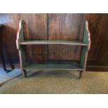 AN EARLY 20TH CENTURY OAK FLOOR STANDING SET OF OPEN BOOKSHELVES Along with an open set of wall