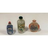 YONG ZHENG, 1722 -1735, A BLUE AND WHITE SCENT BOTTLE Decorated with boys and coral stopper, along