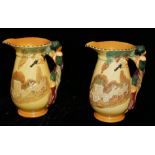 TWO BURLEIGH WARE HIGHWAYMEN JUGS. (20cm)