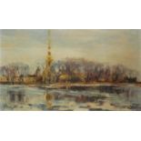 A LARGE COLLECTION OF FRAMED ITEMS OF WATERCOLOURS, OILS, DRAWINGS AND PRINTS To include landscapes,
