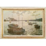 W. ERIC THORP, ENGLISH, 1901 - 1993, VINTAGE OIL ON CANVAS Sailing boats at sea, signed, retained by