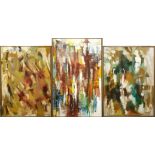 RUBERT SOYS, A PAIR OF OILS ON CANVAS Abstracts, signed lower right, together with another of
