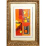 FOLLOWER OF TERRY FROST, LARGE OIL AND COLLAGE ABSTRACT Bearing signature and dated, inscribed