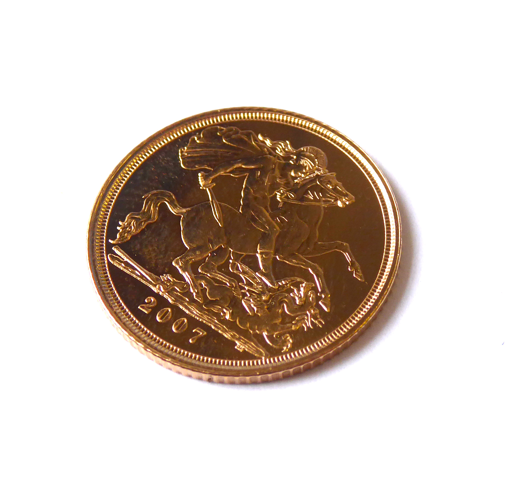 A 9CT GOLD SAINT GEORGE MEDALLION COIN. 4g