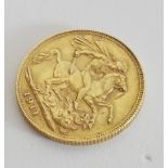 A KING GEORGE V 22CT GOLD FULL SOVEREIGN COIN, DATED 1911 With George and Dragon to reverse.