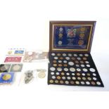 A COLLECTION OF EARLY 20TH CENTURY ENAMEL BADGES AND COINS Including Home Guard, City Rifle Club