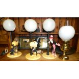 A COLLECTION OF THREE VINTAGE ITALIAN COMICAL FIGURE TABLE LAMPS Comprising The Pink Panther and