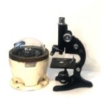 HENRY BROWNE, A GIMBAL MOUNTED SHIPS COMPASS Along with an R&J Beck microscope. (largest 33cm)