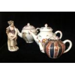 AFTER BOW CHELSEA AND MEISSEN, THREE 20TH CENTURY COLLECTOR'S TEAPOTS Along with a Continental