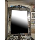 A LARGE SILVER GILT FLOOR MIRROR. (w 136cm x h 190cm)