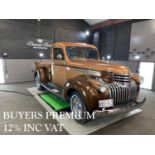 A 1943 CHEVROLET PICK UP TRUCK Classic American vehicle, two tone metallic paint, mileage 6,000.