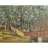 FOLLOWER OF CHARLES GINNER, OIL ON BOARD Wooded landscape, bearing signature, dated, framed and