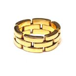 CARTIER, 'MAILLON PANTHÈRE', AN 18CT GOLD GEOMETRIC FORM WEDDING BAND Marked to outer edge (size M/