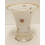 AN EARLY 20TH CENTURY FURSTENBURG PORCELAIN VASE Flared rim with gilt and floral decoration,